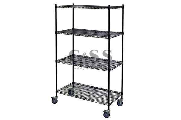 Mobile Black Wire Shelving 6