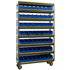 Mobile Boltless Shelving with Stackable Storage Bins