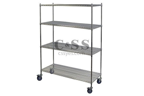 Mobile Chrome Wire Shelving 6