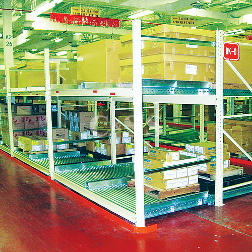 Full And Split Roller Pallet Flow With Entry Guides Full And Split Roller Pallet Flow With Entry Guides
