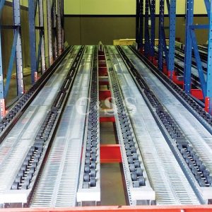 Heavy Duty Roller Pallet Flow Rack With Speed Controllers