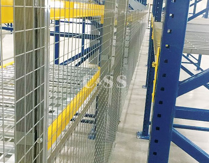 Warehouse Security Cage with Wire Mesh Panels and Gates