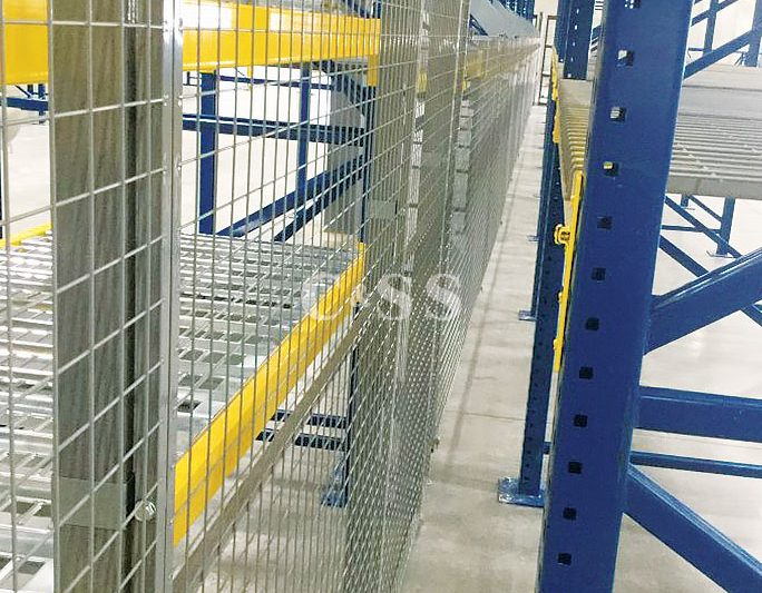 Warehouse Security Cage with Wire Mesh Panels and Gates