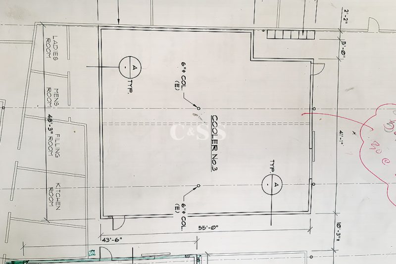 Drawing Of Structural Steel Racking for Meat Trading Company