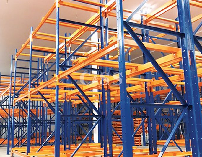 HVAC System Attached to Structural Steel Pallet Rack