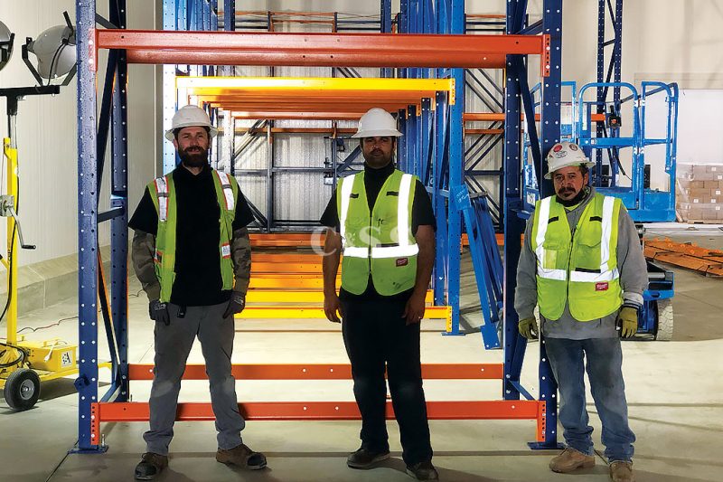 Installation Team Builds Steel Pallet Racks for Meat