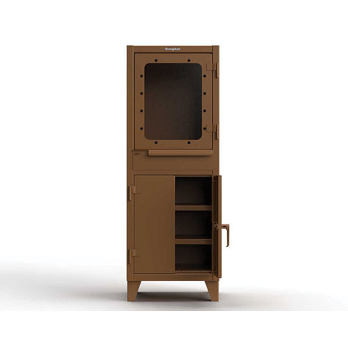 Brown-Ultra-Durable-12-Gauge-Computer-Cabinet-with-2-Shelves