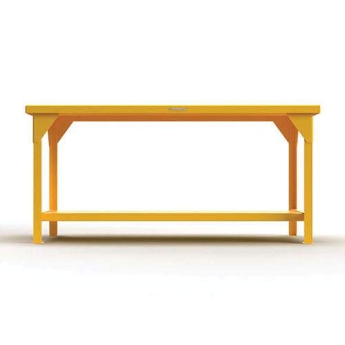 Yellow-Gray-Heavy-Duty-7-Gauge-Shop-Table-with-1-Shelf