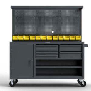 Heavy Duty Mobile Workbench with Pegboard