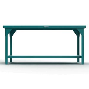 Teal Extreme Duty 7 Ga Shop Table With 1 Shelf
